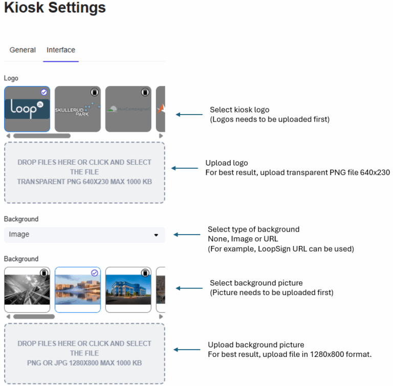 LoopVisit - Configure kiosk settings - Loop24